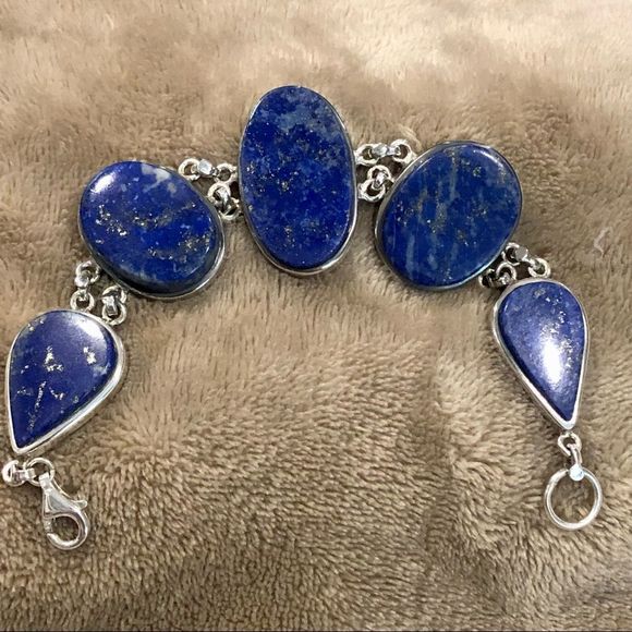 Southwestern Lapis Lazuli Sterling Silver Bracelet - Picture 14 of 15